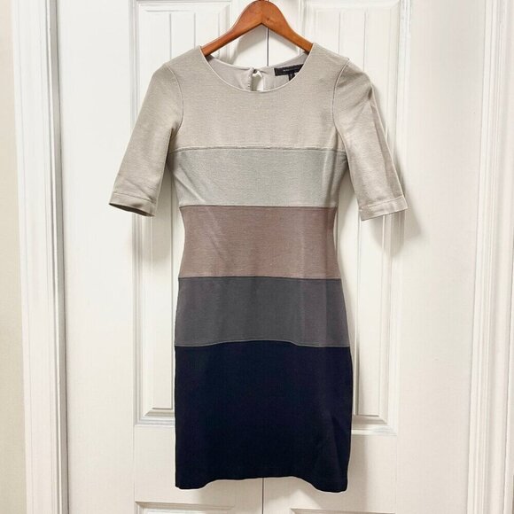 BCBGMAXAZRIA Kelly Ann Colorblock Bodycon Dress Grey – XS - Picture 1 of 16